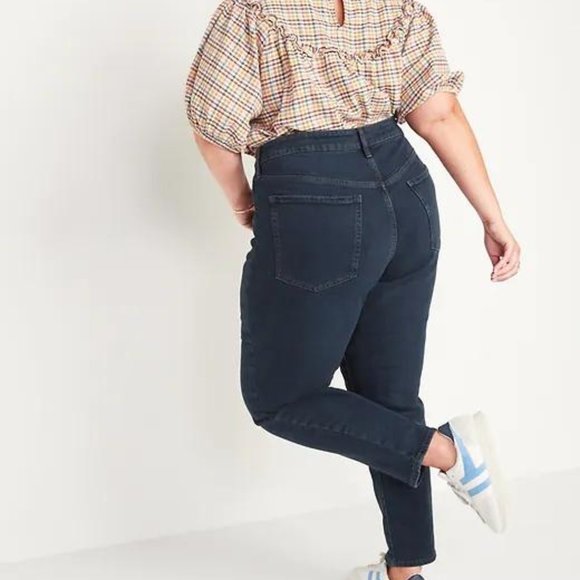 Old Navy High-Waisted O.G. Straight Dark Wash Jeans for Women New - Picture 8 of 8